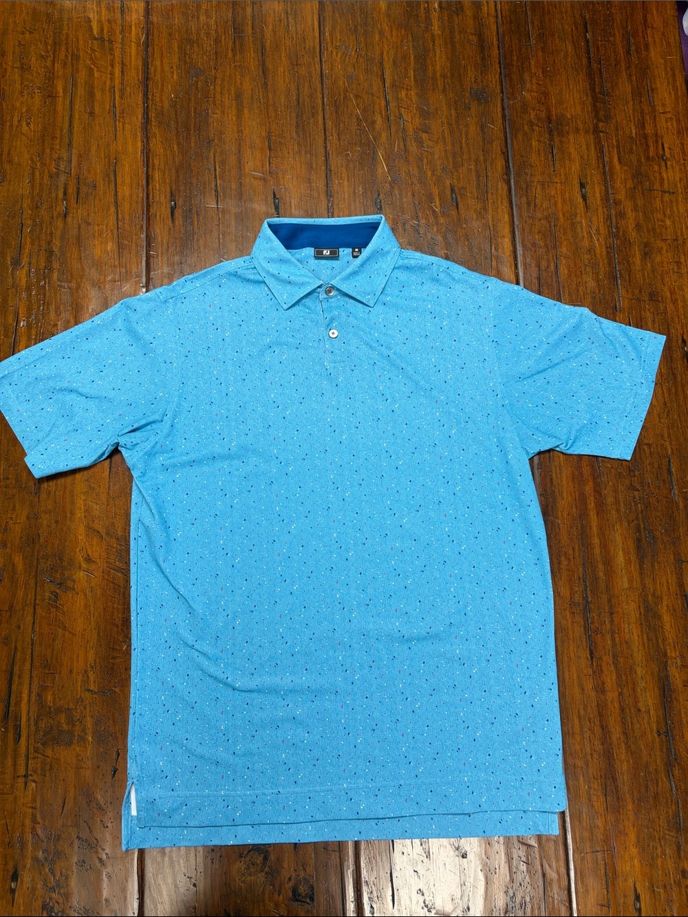 FootJoy Blue Men's Polo with Micro Dot Pattern